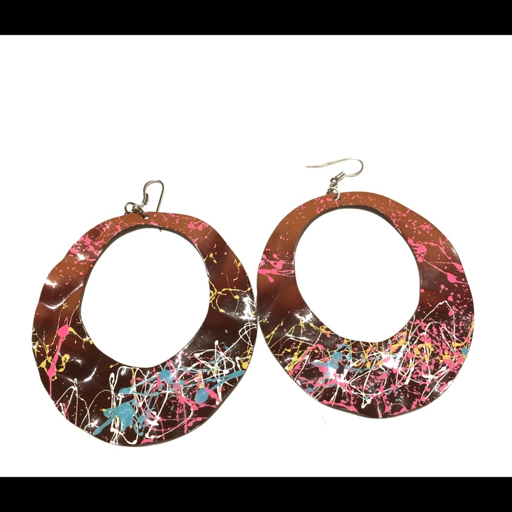 80’s Baby Splash painted handmade earrings